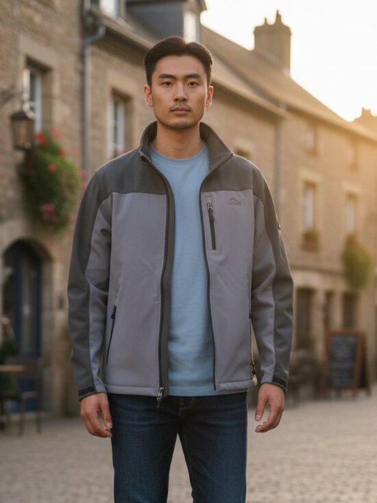 L.L. Bean Other - L.L.Bean Windproof Softshell Jacket - Grey Colourblock - Large Tall